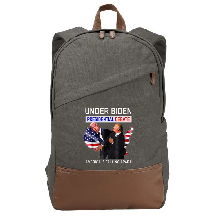 Presidential Debate Under Biden America Is Falling Apart Cotton Canvas Backpack