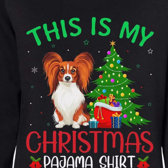 Papillon Dog Ugly Xmas Party This Is My Christmas Pajama Womens California Wash Sweatshirt