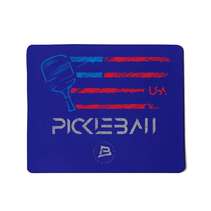 Pickleball Distressed Usa Flag Design Funny Gift Mousepad