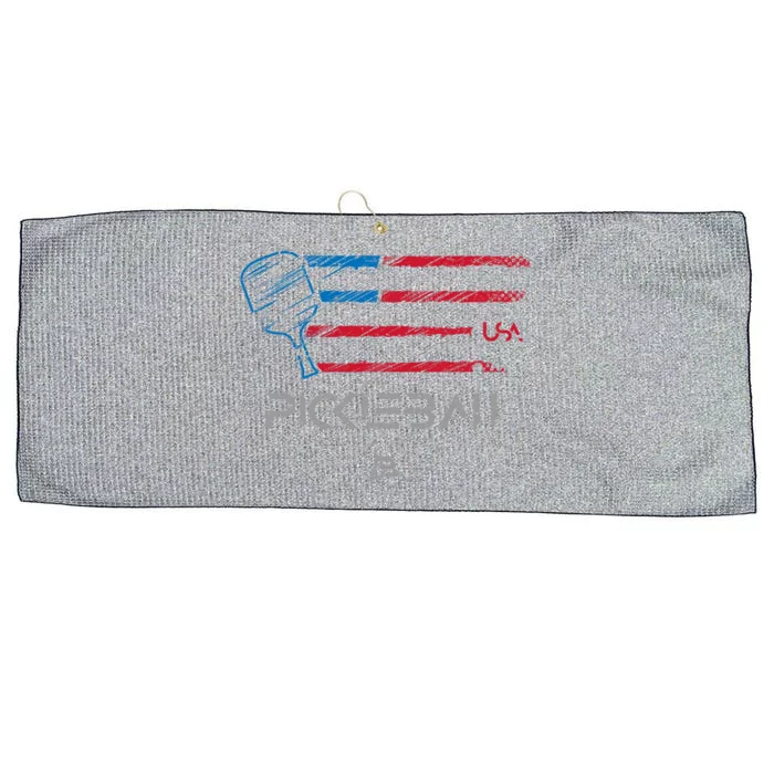 Pickleball Distressed Usa Flag Design Funny Gift Large Microfiber Waffle Golf Towel