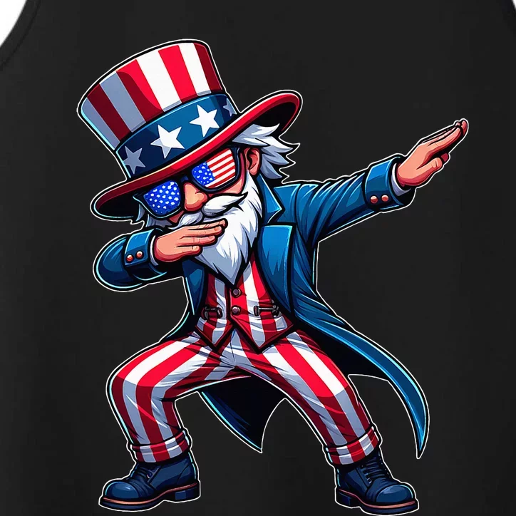 Patriotic Dabbing Uncle Sam Usa 4th Of July Performance Tank