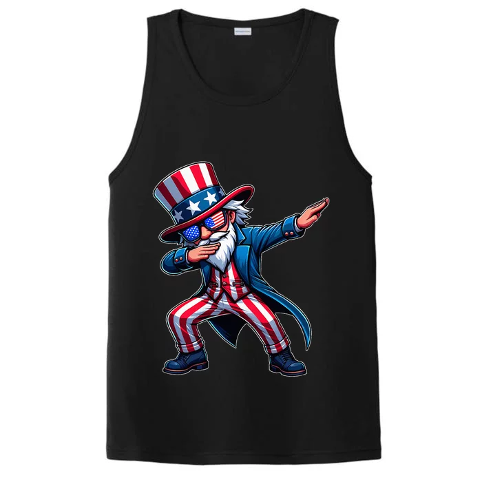 Patriotic Dabbing Uncle Sam Usa 4th Of July Performance Tank