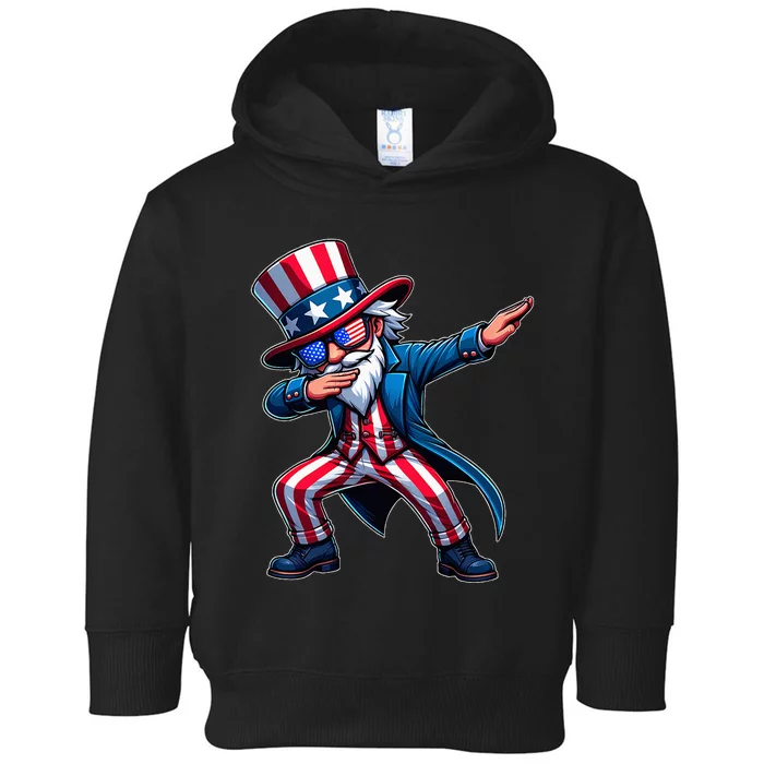 Patriotic Dabbing Uncle Sam Usa 4th Of July Toddler Hoodie