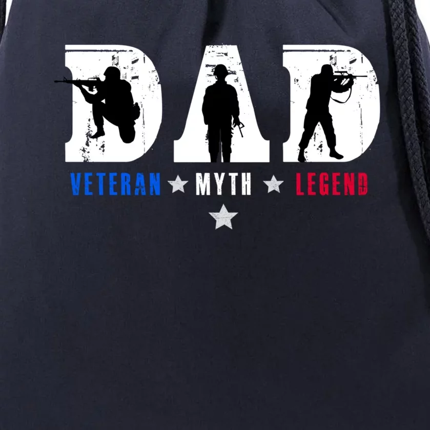 Proud Dad Veteran Myth Legend American Flag Cute Gift Drawstring Bag