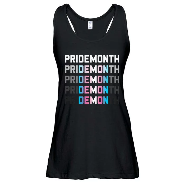 Pridemonth Demon Vintage Human Right Pastel Ocean Ladies Essential Flowy Tank