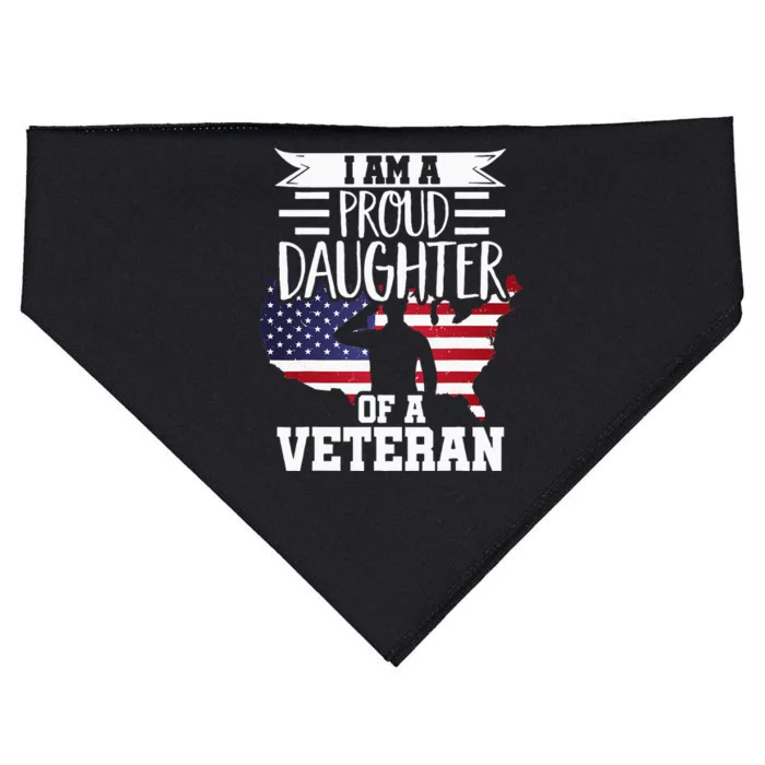 Proud Daughter Veteran Nothing Scares Patriotic Veterans Day USA-Made Doggie Bandana