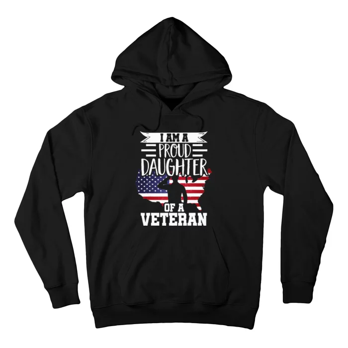 Proud Daughter Veteran Nothing Scares Patriotic Veterans Day Hoodie