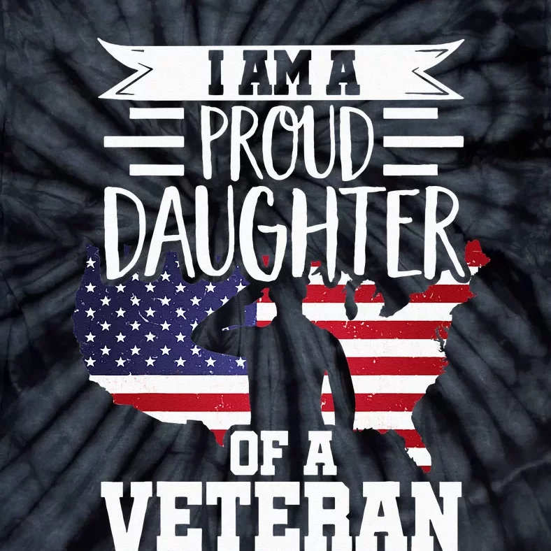 Proud Daughter Veteran Nothing Scares Patriotic Veterans Day Tie-Dye T-Shirt