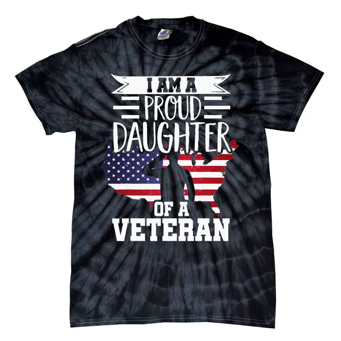 Proud Daughter Veteran Nothing Scares Patriotic Veterans Day Tie-Dye T-Shirt