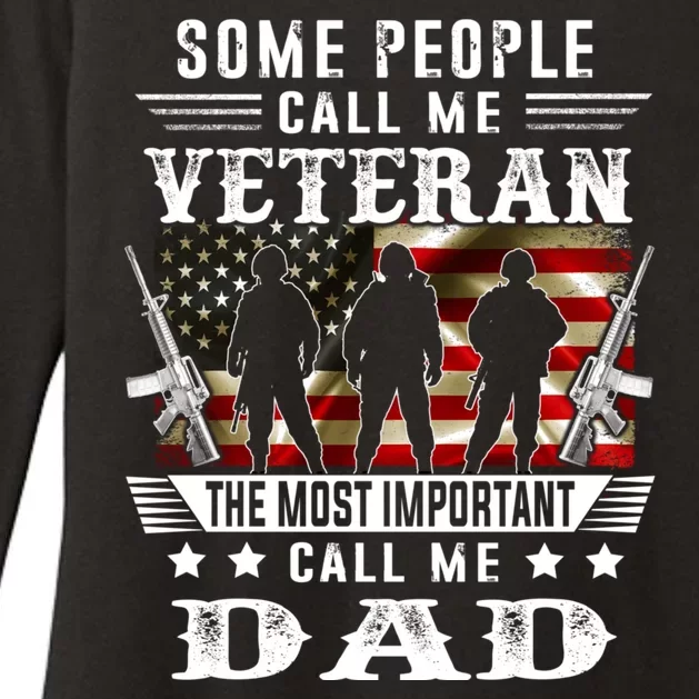 Proud Dad Veteran American Flag Gifts VeteranS Day Fathers Womens CVC Long Sleeve Shirt