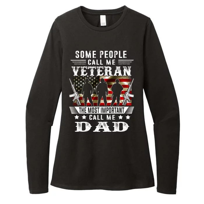 Proud Dad Veteran American Flag Gifts VeteranS Day Fathers Womens CVC Long Sleeve Shirt