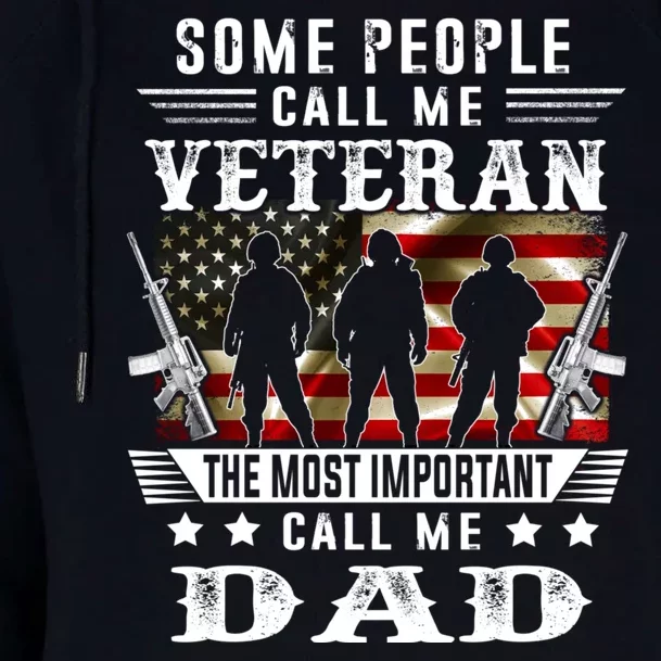 Proud Dad Veteran American Flag Gifts VeteranS Day Fathers Womens Funnel Neck Pullover Hood