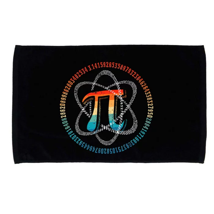 PI Day Vintage Retro Atom Pi Math Geek Science Lovers Microfiber Hand Towel