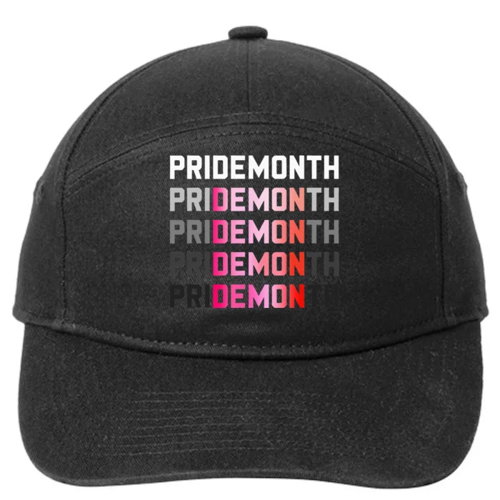 Pridemonth Demon Vintage Human Right Lesbians 7-Panel Snapback Hat