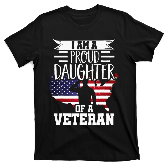 Proud Daughter Veteran Nothing Scares Patriotic Veterans Day T-Shirt