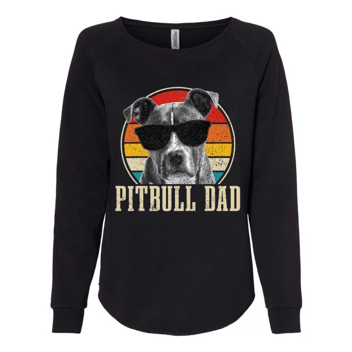 Pitbull Dad Vintage Sunglasses Funny Dog Owner Womens California Wash Sweatshirt