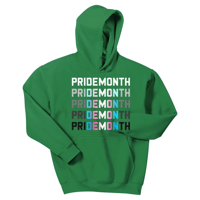 Pridemonth Demon Vintage Human Right Pastel Ocean Kids Hoodie