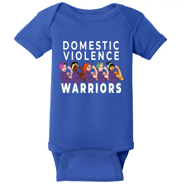 Purple Domestic Violence Awareness Abuse Warrior Month Meaningful Gift Baby Bodysuit