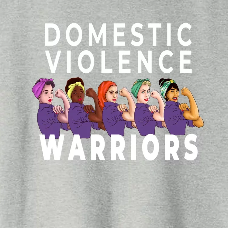 Purple Domestic Violence Awareness Abuse Warrior Month Meaningful Gift Women's Crop Top Tee