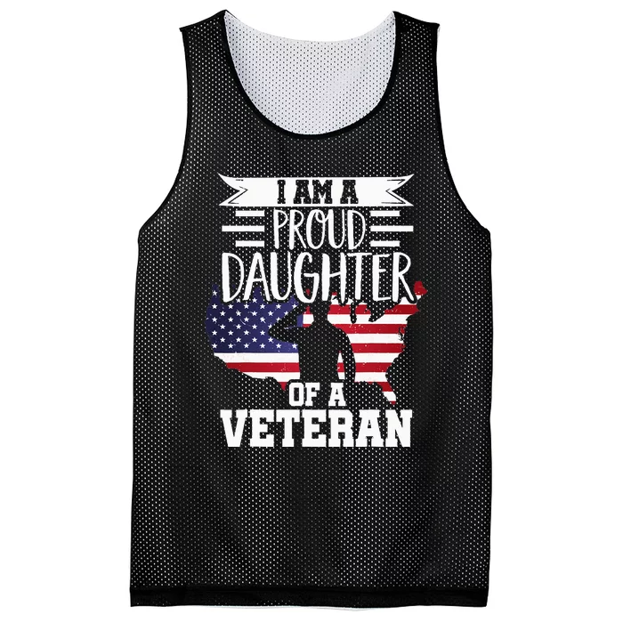 Proud Daughter Veteran Nothing Scares Patriotic Veterans Day Mesh Reversible Basketball Jersey Tank