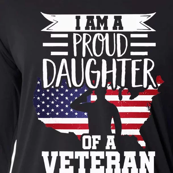 Proud Daughter Veteran Nothing Scares Patriotic Veterans Day Cooling Performance Long Sleeve Crew