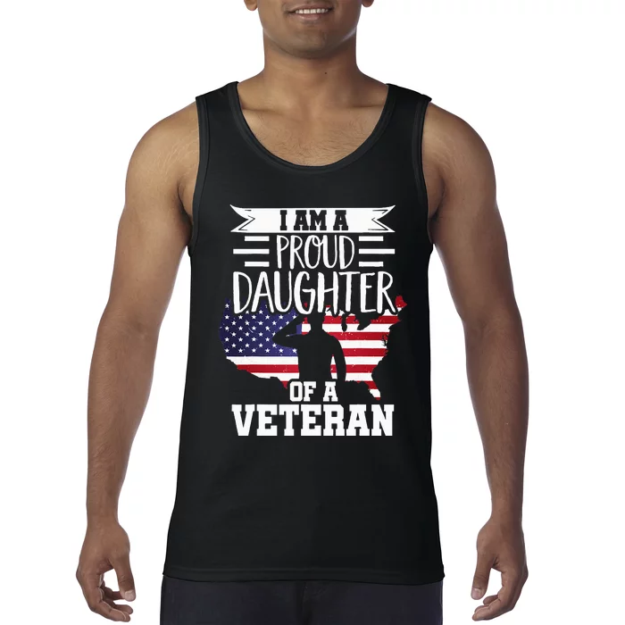 Proud Daughter Veteran Nothing Scares Patriotic Veterans Day Tank Top