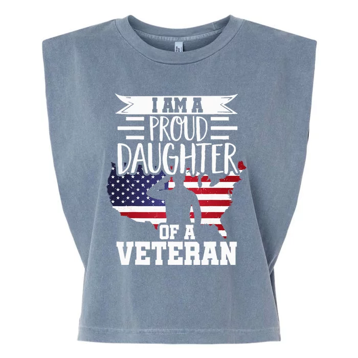 Proud Daughter Veteran Nothing Scares Patriotic Veterans Day Garment-Dyed Women's Muscle Tee