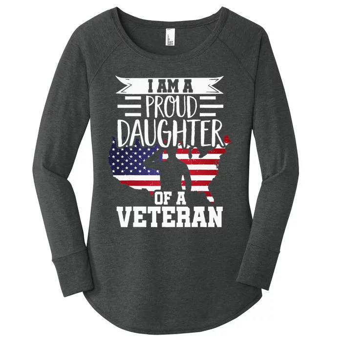 Proud Daughter Veteran Nothing Scares Patriotic Veterans Day Women's Perfect Tri Tunic Long Sleeve Shirt