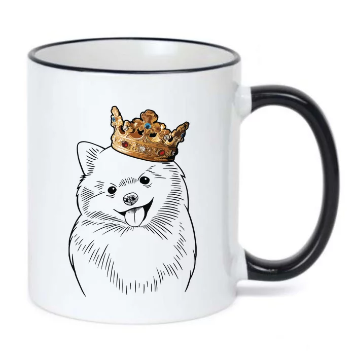 Pomeranian Dog Wearing Crown Black Color Changing Mug