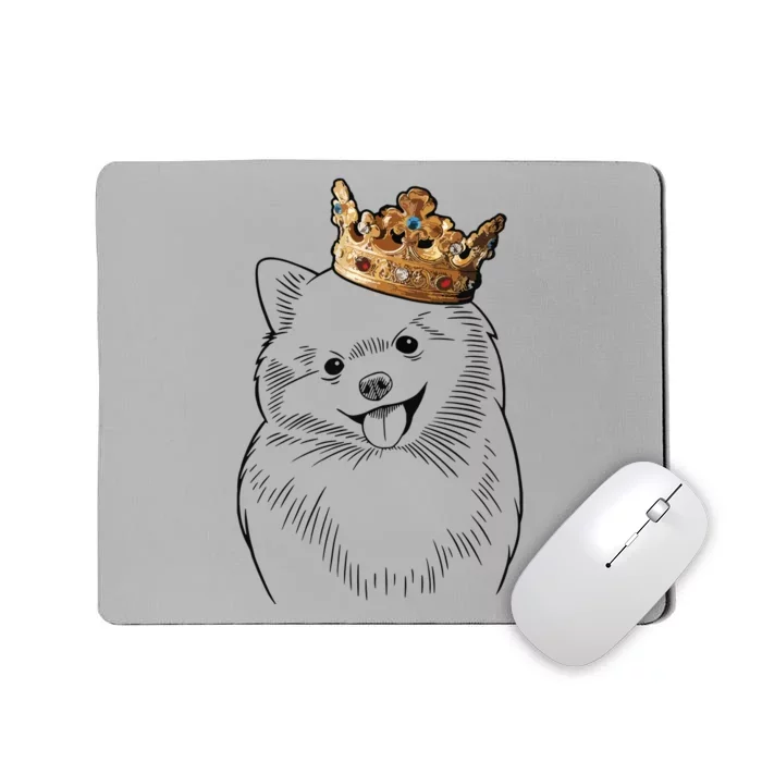 Pomeranian Dog Wearing Crown Mousepad