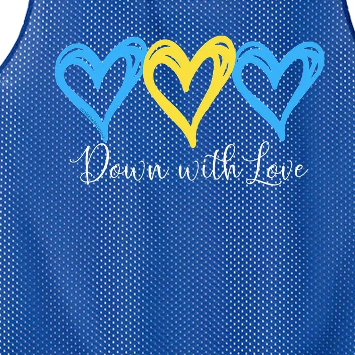 Pretty Down With Love World Down Syndrome Awareness Day Mesh Reversible Basketball Jersey Tank