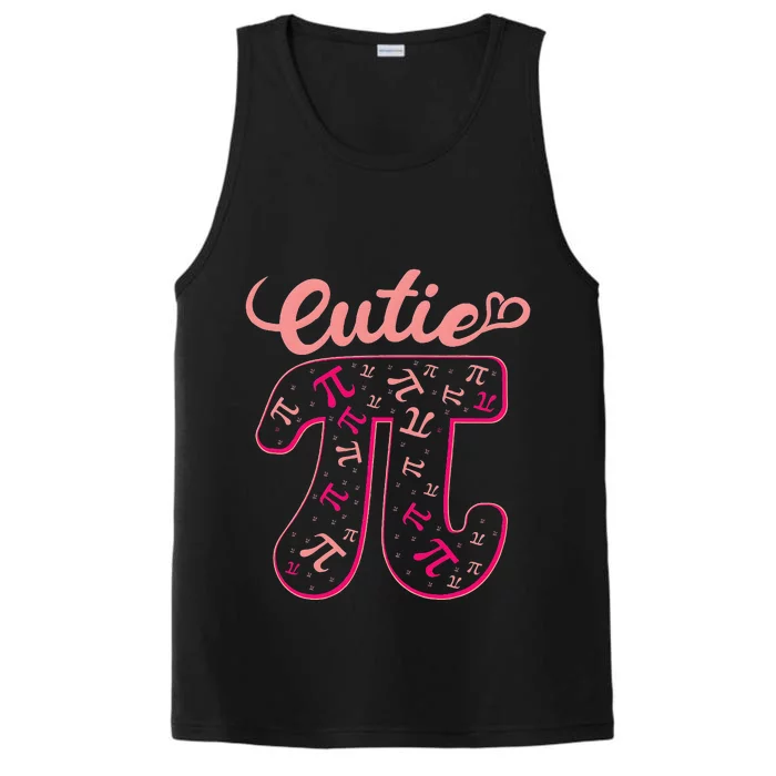 Pi Day Women Math Teacher Cutie Pi Performance Tank