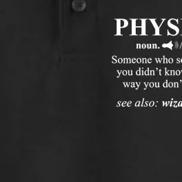 Physicist Definition Wizard Scientist Physics Tshirt Funny Dry Zone Grid Performance Polo