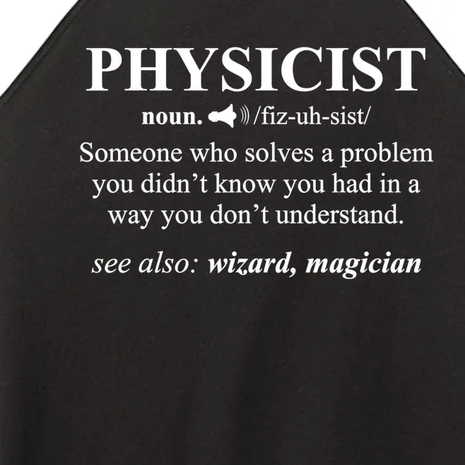 Physicist Definition Wizard Scientist Physics Tshirt Funny Women’s Perfect Tri Rocker Tank