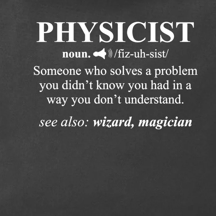 Physicist Definition Wizard Scientist Physics Tshirt Funny Zip Tote Bag