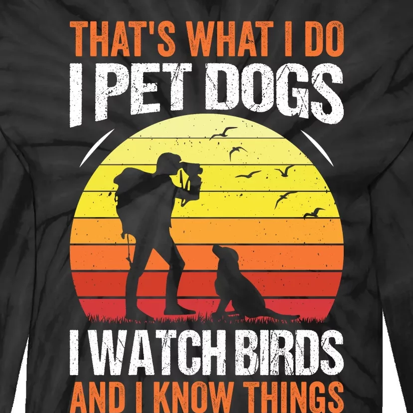 Pet Dogs Watch Birds Tie-Dye Long Sleeve Shirt