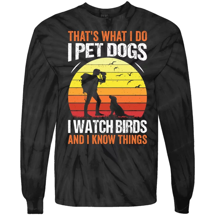 Pet Dogs Watch Birds Tie-Dye Long Sleeve Shirt