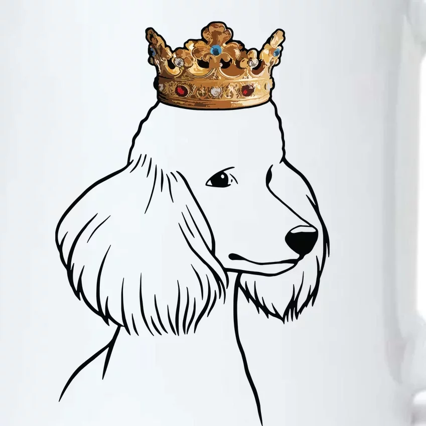 Poodle Dog Wearing Crown Black Color Changing Mug