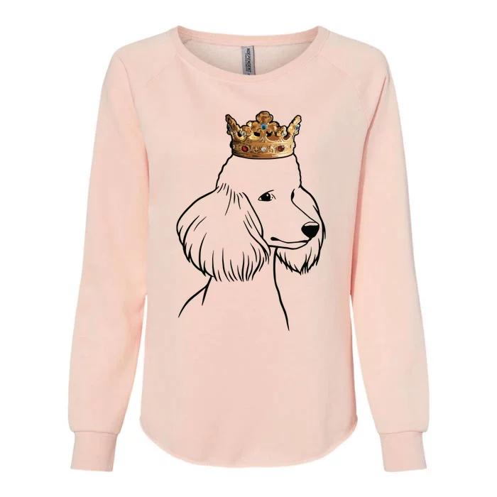 Poodle Dog Wearing Crown Womens California Wash Sweatshirt