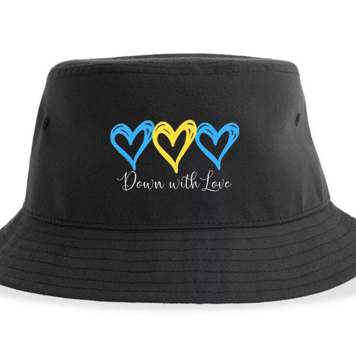 Pretty Down With Love World Down Syndrome Awareness Day Sustainable Bucket Hat