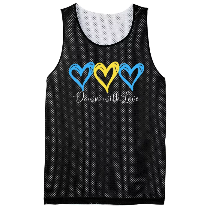 Pretty Down With Love World Down Syndrome Awareness Day Mesh Reversible Basketball Jersey Tank