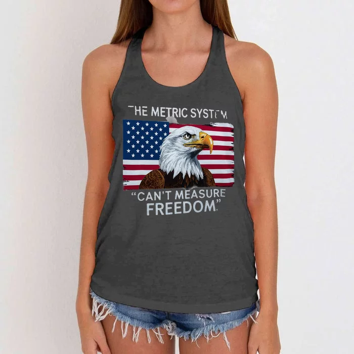 Patriotic Design With American Flag Eagle Measure Freedom Women's Knotted Racerback Tank