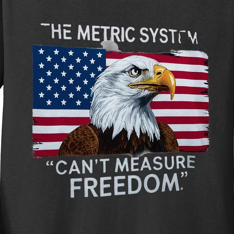 Patriotic Design With American Flag Eagle Measure Freedom Kids Long Sleeve Shirt