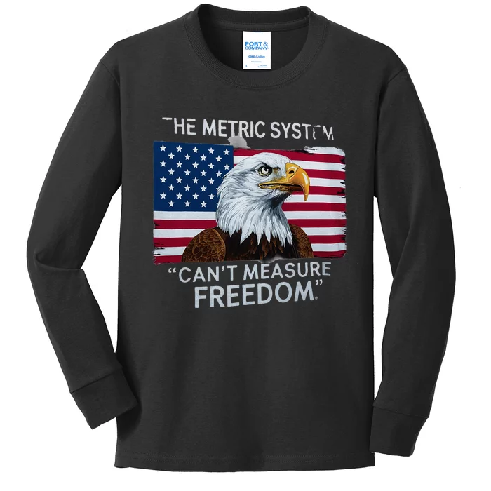 Patriotic Design With American Flag Eagle Measure Freedom Kids Long Sleeve Shirt