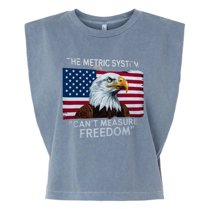 Patriotic Design With American Flag Eagle Measure Freedom Garment-Dyed Women's Muscle Tee