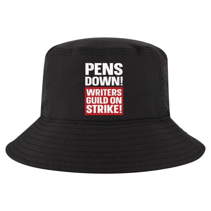 Pens Down Writers Guild Of America WGA Strike Pencils Down Cool Comfort Performance Bucket Hat