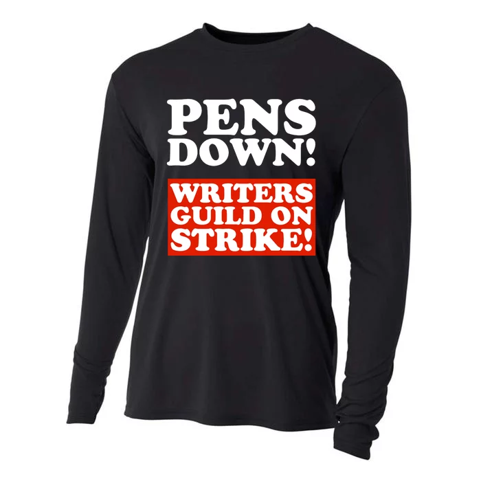 Pens Down Writers Guild On Strike Anti Ai Chatbots Wga Cooling Performance Long Sleeve Crew