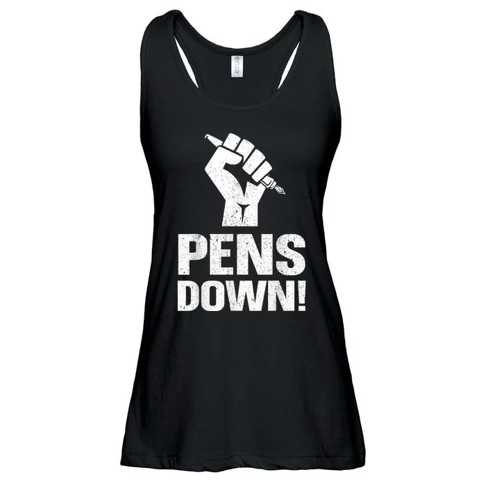 Pens Down Writers Guild Of America WGA On Strike Ladies Essential Flowy Tank