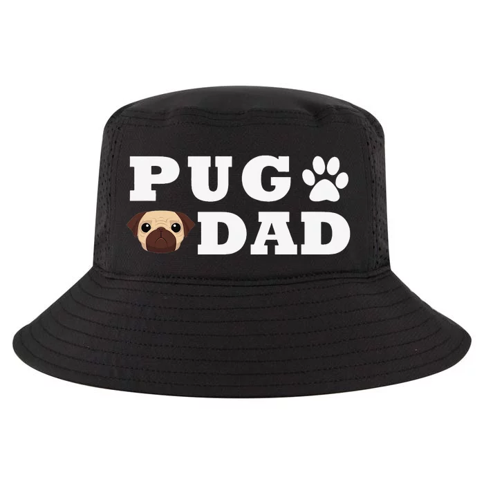 Pug Dad with Paw and Pug Graphic Cool Comfort Performance Bucket Hat