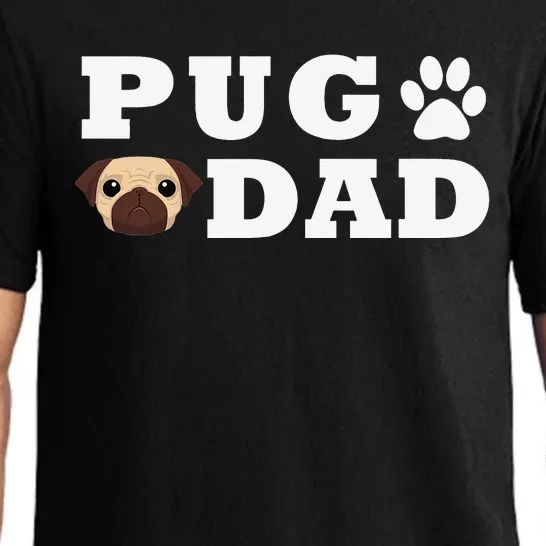 Pug Dad with Paw and Pug Graphic Pajama Set